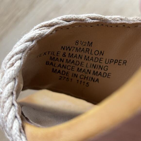Nine West Marlon Boho Wedge Heels 8.5M Brown Woven Platform Adjustable Sandals - Picture 6 of 13